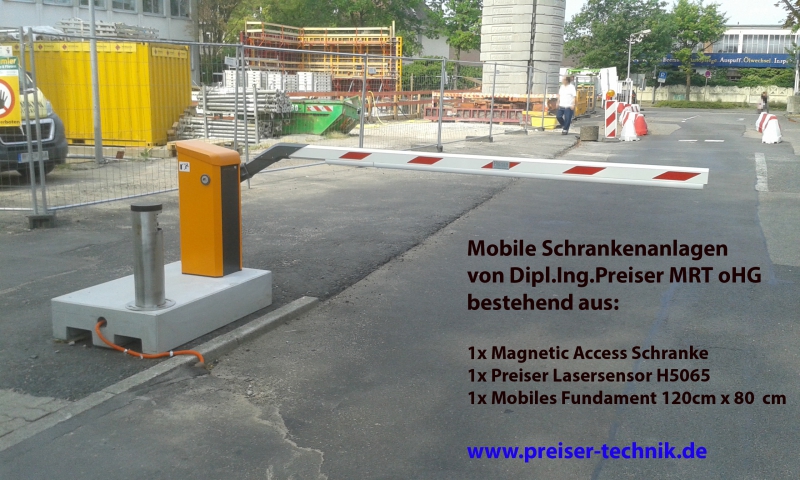 Mobile Baustellen Schranke mit Laserscanner H5065 - Preiser Technik