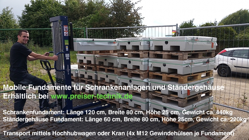 Mobile Fundamente für Mietschranken - Preiser Technik