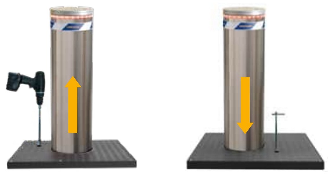 Halbautomatische Hochsicherheitspoller High Security Line mit Hydraulikpumpe
