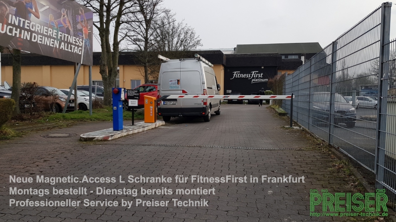 Neue elektrische Schranke für FitnessFirst - Frankfurt - Preiser Technik