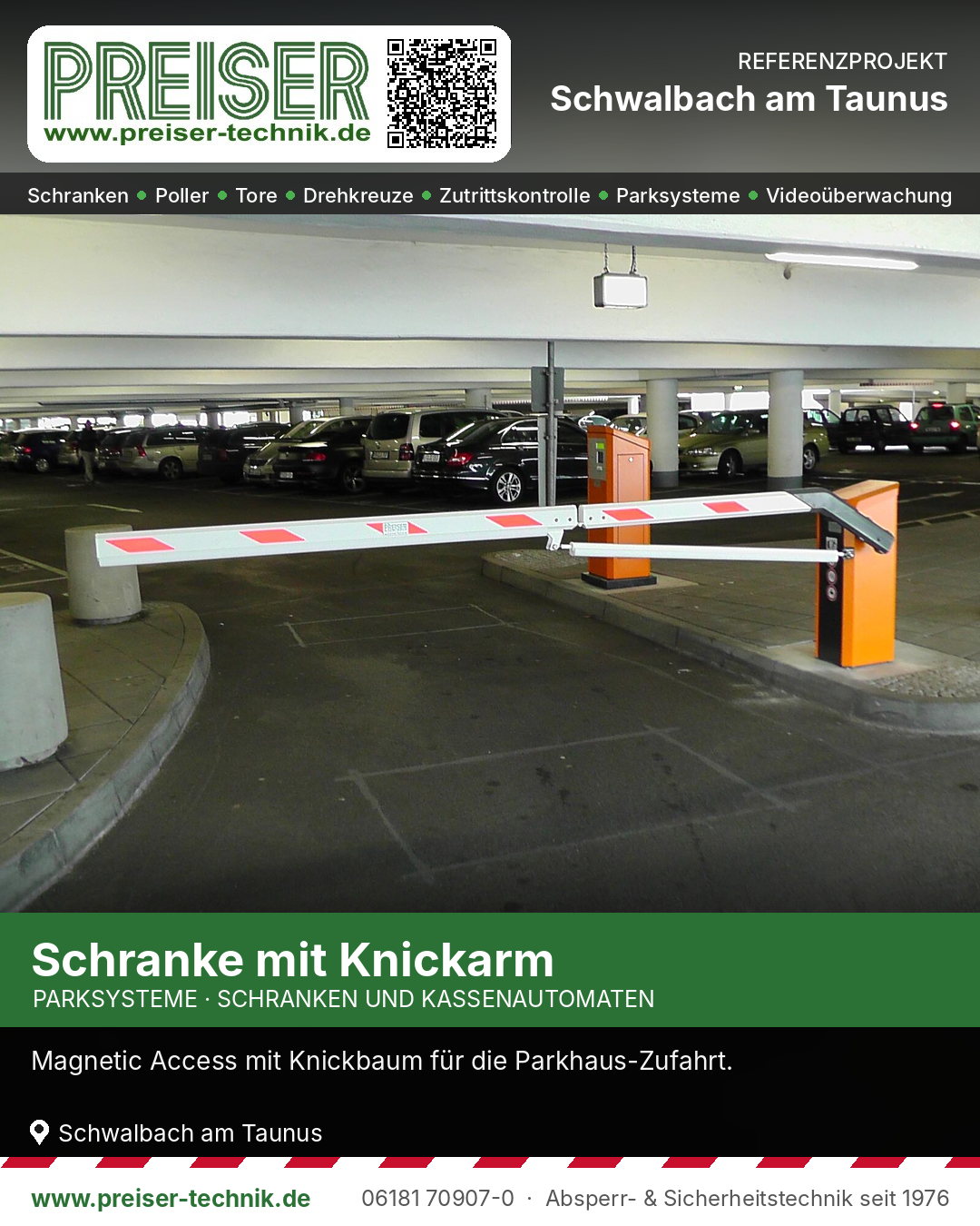 Magnetic Access Schranke mit Knickarm im Parkhaus