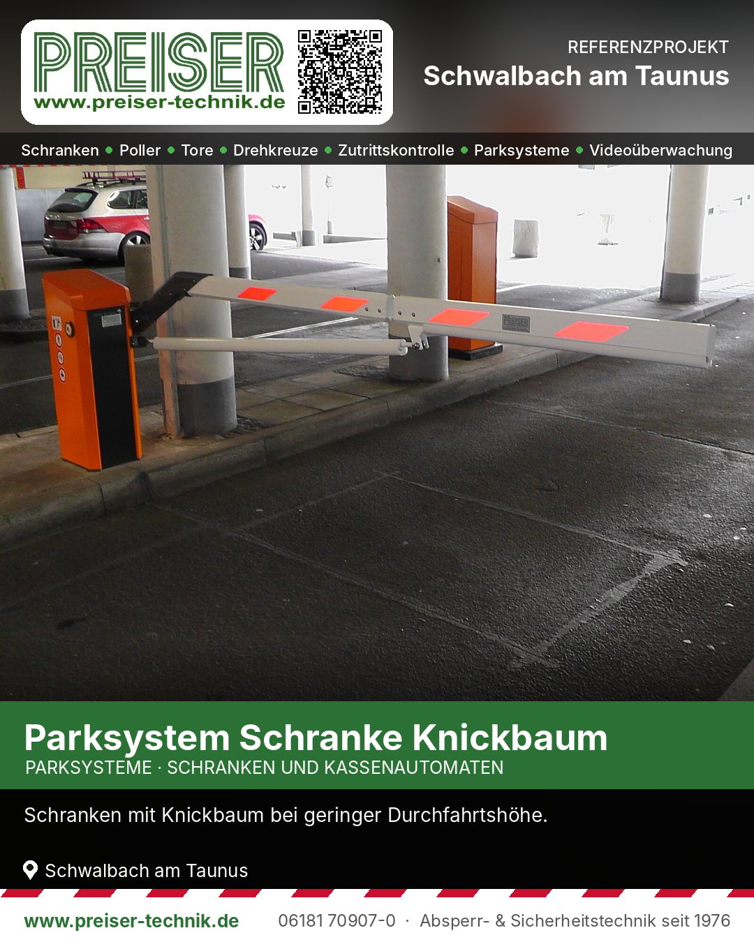 Parkhausschranke mit Knickbaum in Schwalbach